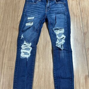 American Eagle Outfitters Ripped Blue Skinny Jeans